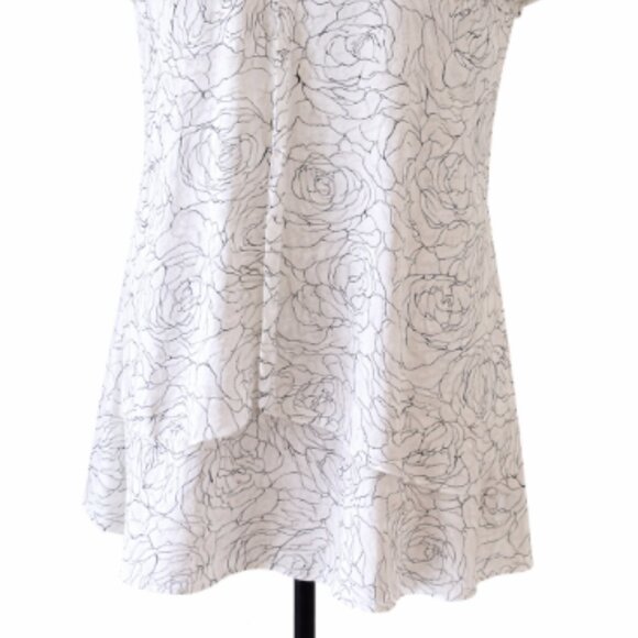 Roz & Ali White Floral Blouse | Size L - Picture 7 of 7